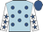 Light blue, royal blue spots, white sleeves, royal blue stars and cap (Mr Gary Gillies)
